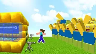 APOCALIPSIS de NOOBS DE ROBLOX EN MINECRAFT - RETO de la BASE vs APOCALIPSIS EN MINECRAFT