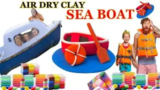 Sea Boat Super Clay Idea | How To Make Picnic Sea Boat With Air Dry Clay