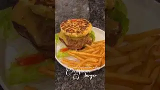 LOW CARB burger 🍔 without bun || cauliflower patty🥦, healthy diet recipe || home cafe ☕️