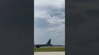 KC-135 turning over airport