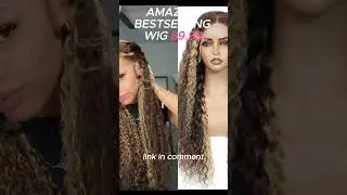 Amazon Best Selling Wig under 100: Highlight Ombre Honey Blonde Deep Wave Lace Front #amazonwigs