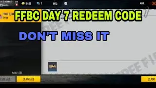 FFBC DAY 7 Redeem code Claim Fast||FREE FIRE||SHADOW GAMING||