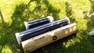 Set of infrared heating foils and insulating foil