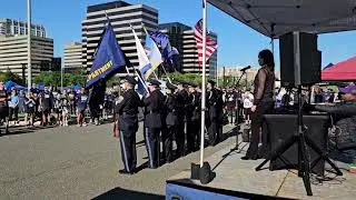 National Police Week 5k Run opening ceremony and the National Anthem, performed by Zoey Carlos