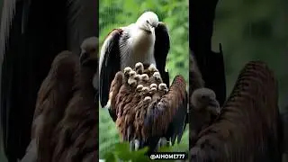 Mother bird protects their babies from heavy rainstorm #rain #birds #wildbirds #mother #love