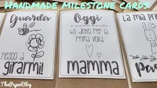 DIY milestone cards. Idea regalo nascita fai da te. Silhouette Cameo