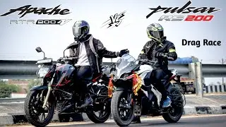 2024 TVS Apache RTR 200 4V Vs Bajaj Pulsar RS200 | Drag Race