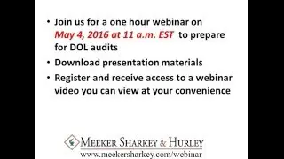 Department of Labor Audit Webinar