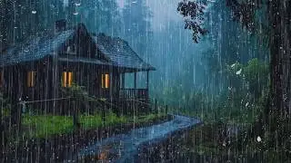 Goodbye Insomnia &ndash; Pouring Rain on Metal Roof with Explosive Thunder in Midnight Forest