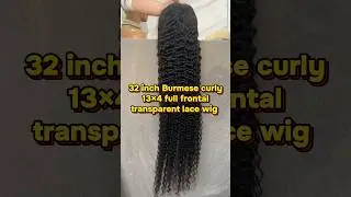 32 inch Burmese curly 13&times;4 full frontal Transparent lace wig #lthair #hairfactory #wigs #curlyhair