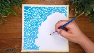 Art Therapy #38 | Swimming Pool Painting | How To Paint Watercolor On Canvas