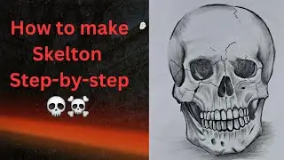 Human face skeleton 💀☠️ ||Realistic Human Skull Sketch || Shaded Pencil Drawing