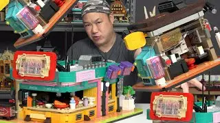 Cyberpunk Style Street Corner Chinese Cuisine and Sushi Shop | BrickCool Brick Review KS002, KS003