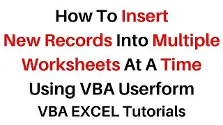 Excel VBA Userform Add Save Data Into Multiple Sheets