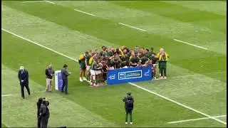 ENGLAND FAN-VIEW Springboks lift the Rugby Championship Trophy at Allianz Stadium Twickenham 2025