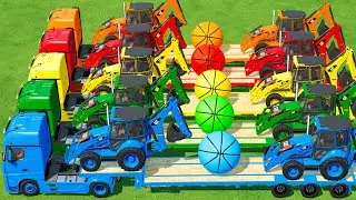 DOUBLE LOADING JCB & LOW LOADER OF COLORS IN FS22 | FARMING SIMULATOR 22 |