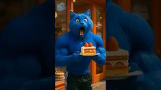 Hero Blue Dad Cat Rescues His Little Kitten! 😺💙✨#catvideos #short