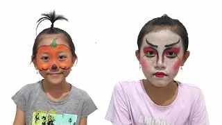 Halloween Face Painting for Kids | Dracula and Pumpkin Makeup for Halloween