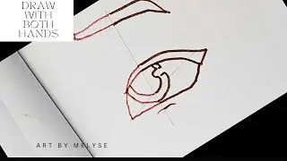 Drawing Mira&rsquo;s happy Eye (K-Pop) with Both Hands at the Same Time |