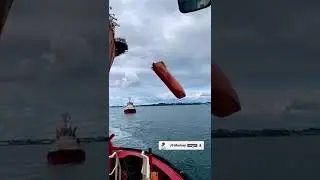 Free fall lifeboat launch from ship.