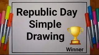 Republic Day Drawing Easy / How to Draw Happy Republic Day Poster Easy Step by Step / 26 January 