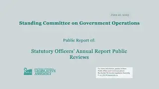 Public Annual Report Reviews with Statutory Officers