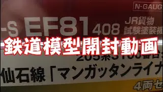 Nゲージ開封動画★KATO EF81-408貨物試験塗装機★205系3100番台タイプ 仙石線 マンガッタンライナーⅠ