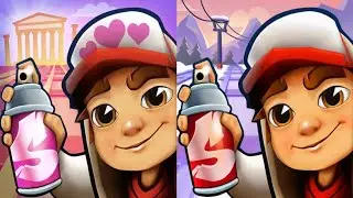 Subway surfers : Greece love odyssey 2024 🆚 Winter xtreme 2026 Map Comparison 