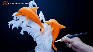 Beautiful Dolphin Carrot Carving | Arts Vegetable Carving Animals