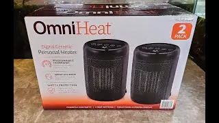 OmniHeat Digital Ceramic Personal Heater, 2-pack Unboxing and Review