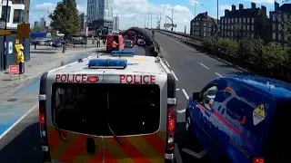 Police Van 'Toys' With Cheeky Queue Jumper