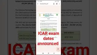icar AIEEA PG 2023 AICE jrf srf 2023 exam date declared #icar_exam_2023_exam_date #mtech_agri_engg