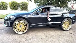 First in the World Audi IS5 Sportsback on Gold 28's Asantis