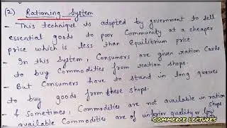 Consequences and implications of price ceiling || class 12 microeconomics notes