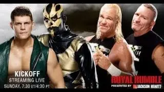 WWE Royal Rumble 2014 Cody Rhodes & Goldust vs The New Age Outlaws Tag Team Titles Kickoff Match