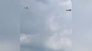 Tow plane with glider plane takeoff from Brookhaven Clabaro Airport