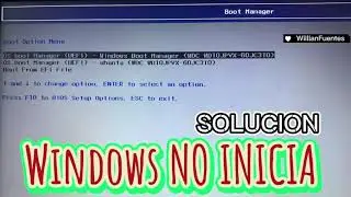 WINDOWS BOOT OPTION MENU Y COMPUTADORA 🧑🏻‍💻 NO ENCIENDE BOOT MANAGER SOLUCIONADO | WillNetwork