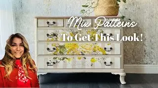 Dresser Makeover With Florals & Stripes Using Redesign Decor Transfers, Plus Paint Techniques!