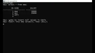 How to insert Null Values ? | SQL command