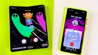 Incoming call HALLOWEEN 🎃 Samsung Galaxy Z FOLD 3 vs Samsung Galaxy a52s Outgoing call (android 12)