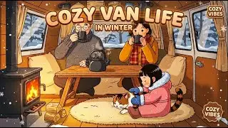 Cozy Winter Van Life ❄️ Relaxing Ghibli Style Animation | Cooking & Sleeping