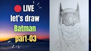 Batman Pencil Drawing Live | Part 3 | Mask Details & Dark Shading | Artwale