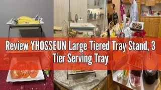 Review YHOSSEUN Large Tiered Tray Stand, 3 Tier Serving Tray Porcelain Baking Set with Serving Stand