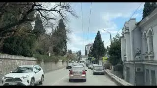 Ялта. Площадь Маршака. По Кирова, К.Маркса, Московская до Рузвельта ул. 27.12.25. Крым. Crimea.Yalta