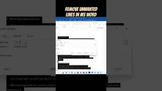 Remove unwanted lines in MS Word #msoffice #msword