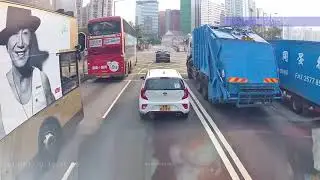 車CAM直擊 - P牌無睇線跟住前車直去😅揩到巴士