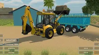 JCB Loading Crop Bundles into Truck 🚜 | Village Transport Gameplay | Indian Tractor Simulator 3D 