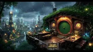 3 Hour Fantasy Jazz Instrumental 🌿 Hobbit Style Snowy Village Ambience | Cozy Lounge Music for Focus