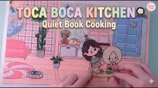 DIY Toca Boca Paper Kitchen 🍳 Quiet Book Makeover & Cooking (ASMR)