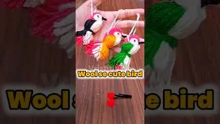 wool se cute bird 🐦🥰Easy Yarn & Cardboard Craft #youtubeshorts#shorts#trending#craft#Vrishtivibe